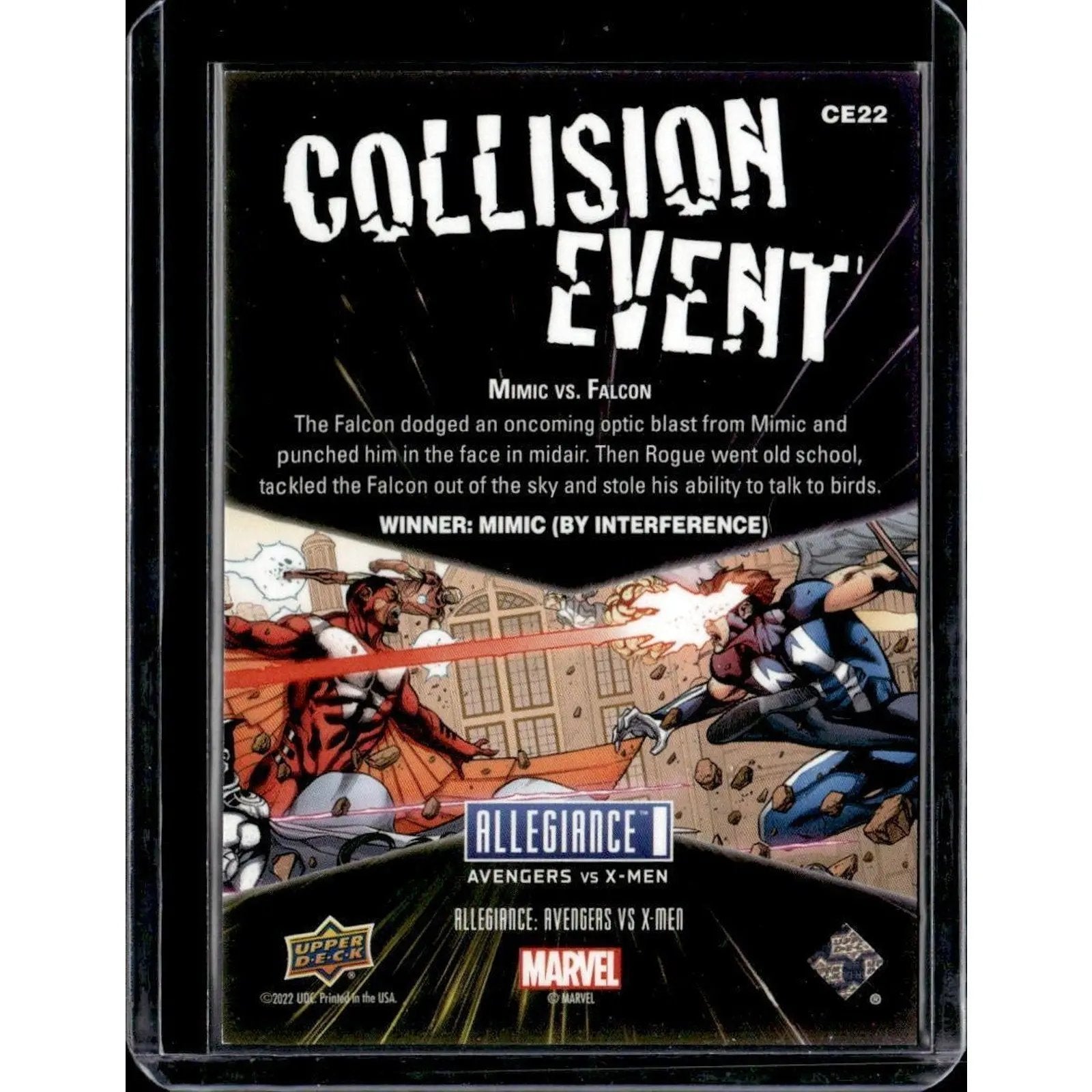 2023 Upper Deck Marvel Allegiance: Avengers vs X - Men #CE22 Mimic vs. Falcon - MOD Shop LLC