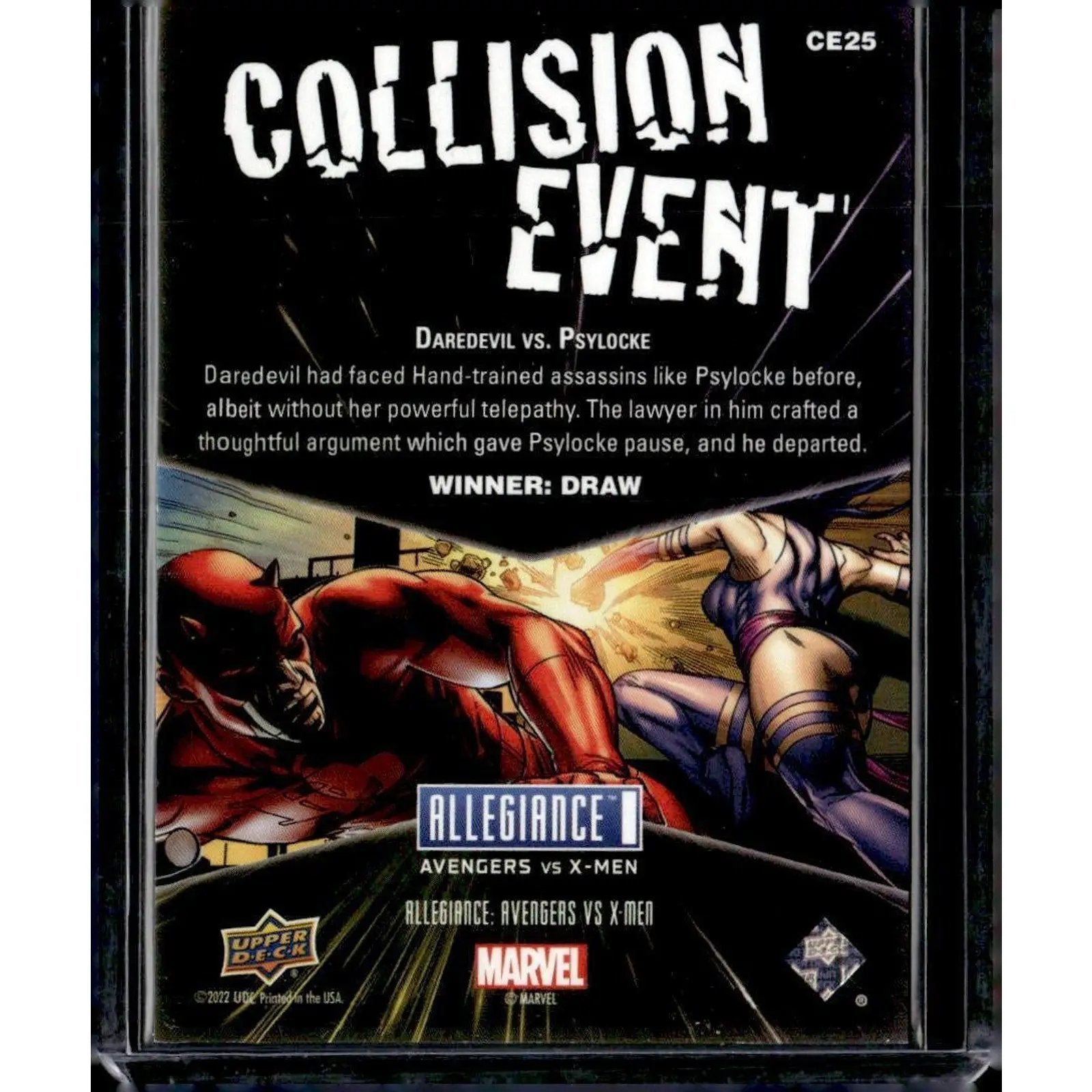 2023 Upper Deck Marvel Allegiance #CE25 Daredevil vs. Psylocke - MOD Shop LLC