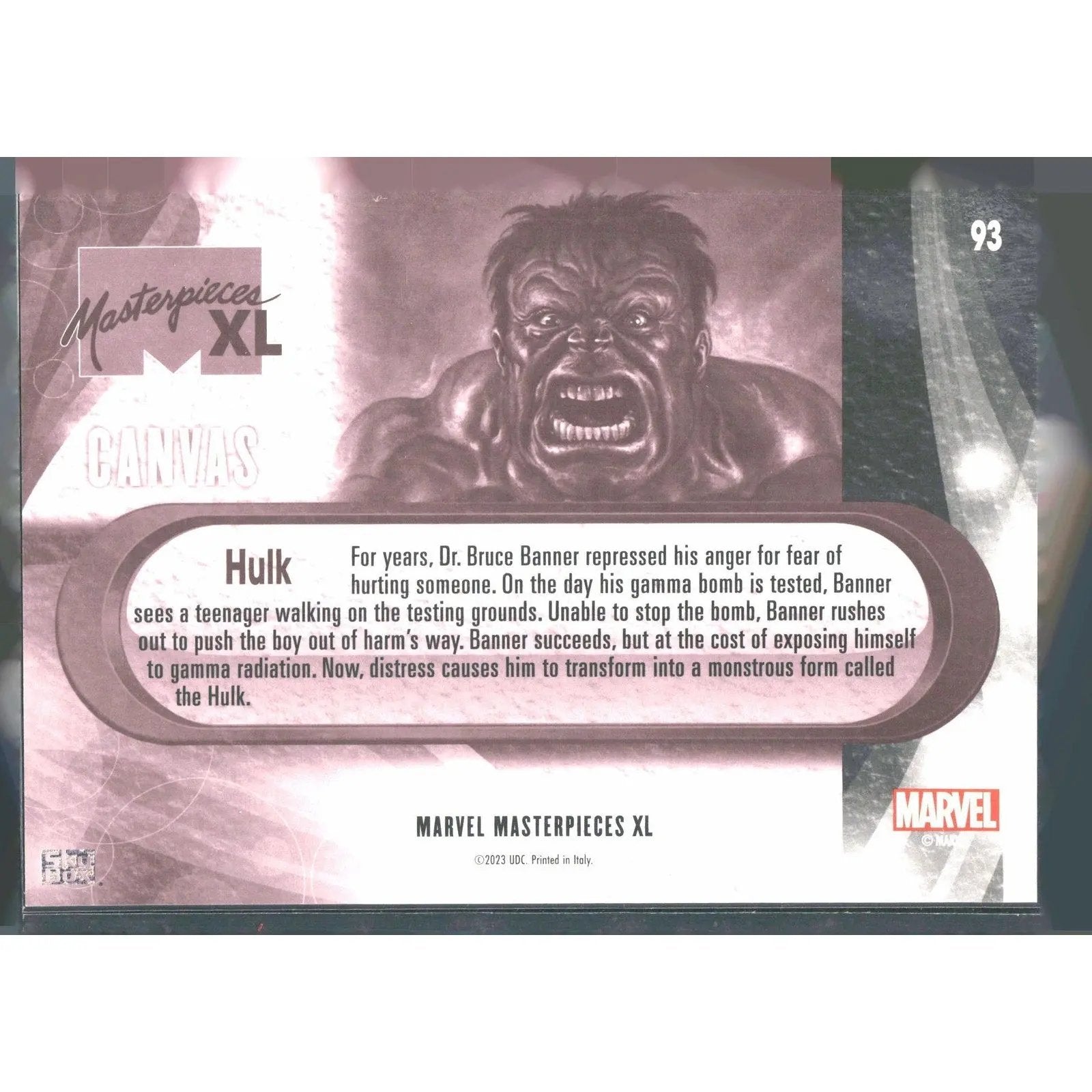 2024 Marvel Masterpieces XL #93 Hulk High Series Canvas - MOD Shop LLC