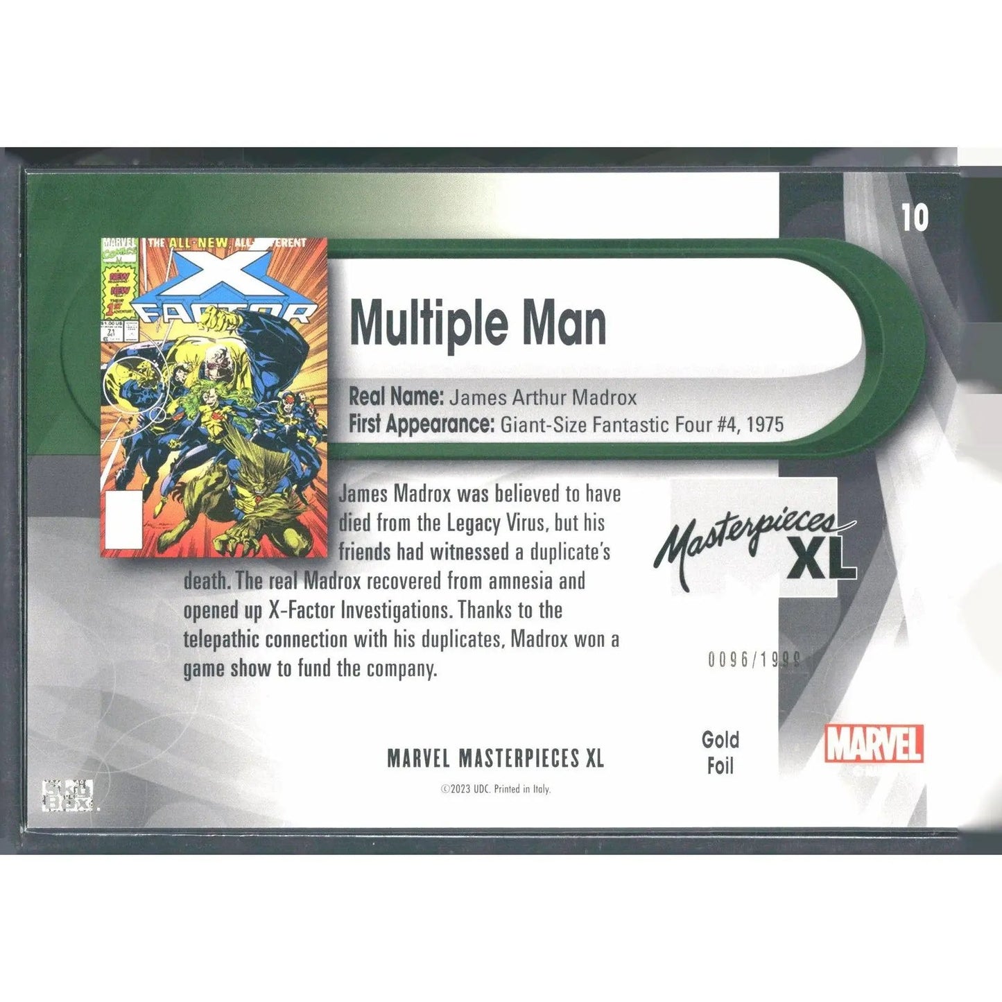 2024 SkyBox Marvel Masterpieces XL #10 Multiple Man Gold Foil 96/1999 - MOD Shop LLC