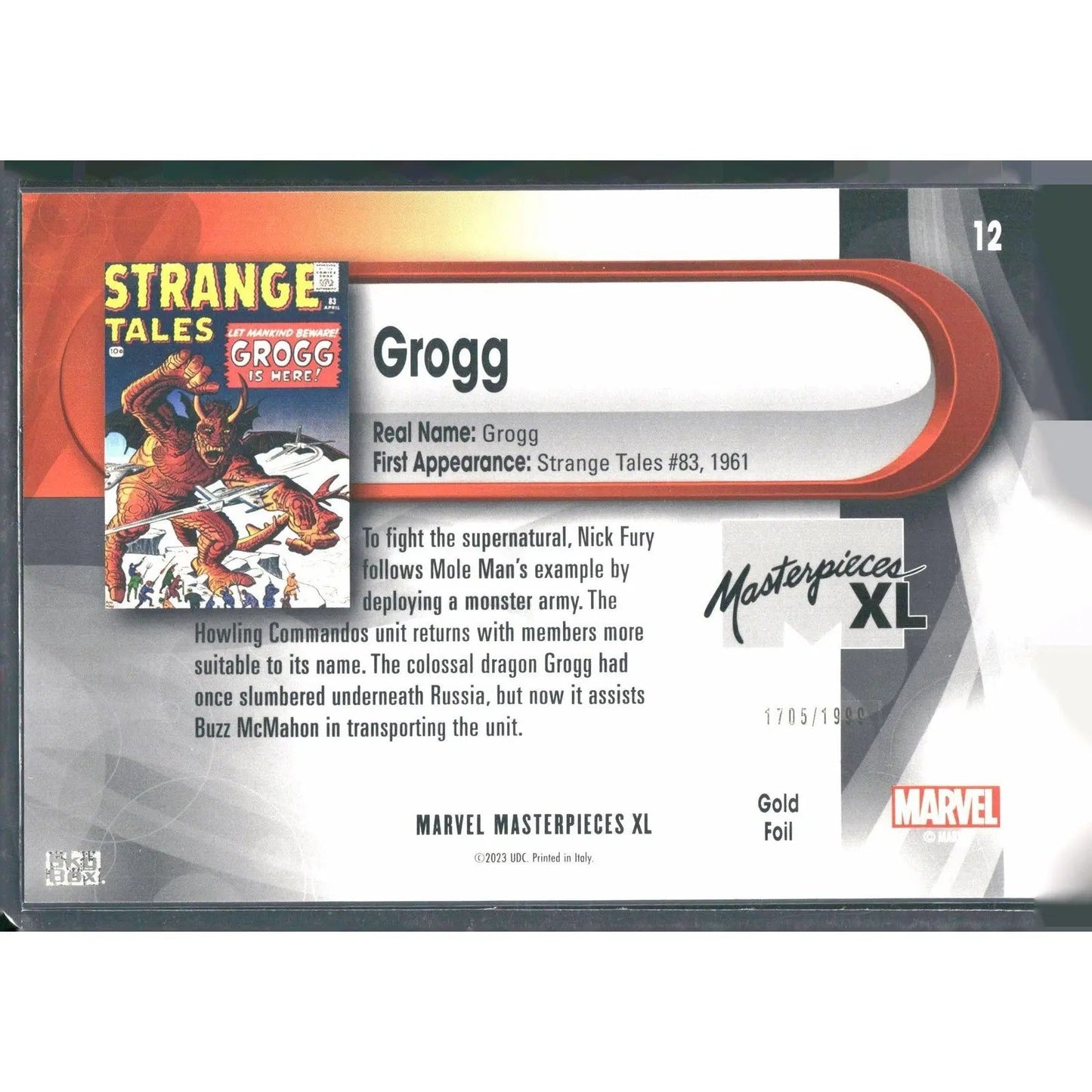 2024 SkyBox Marvel Masterpieces XL #12 Grogg /1999 - MOD Shop LLC