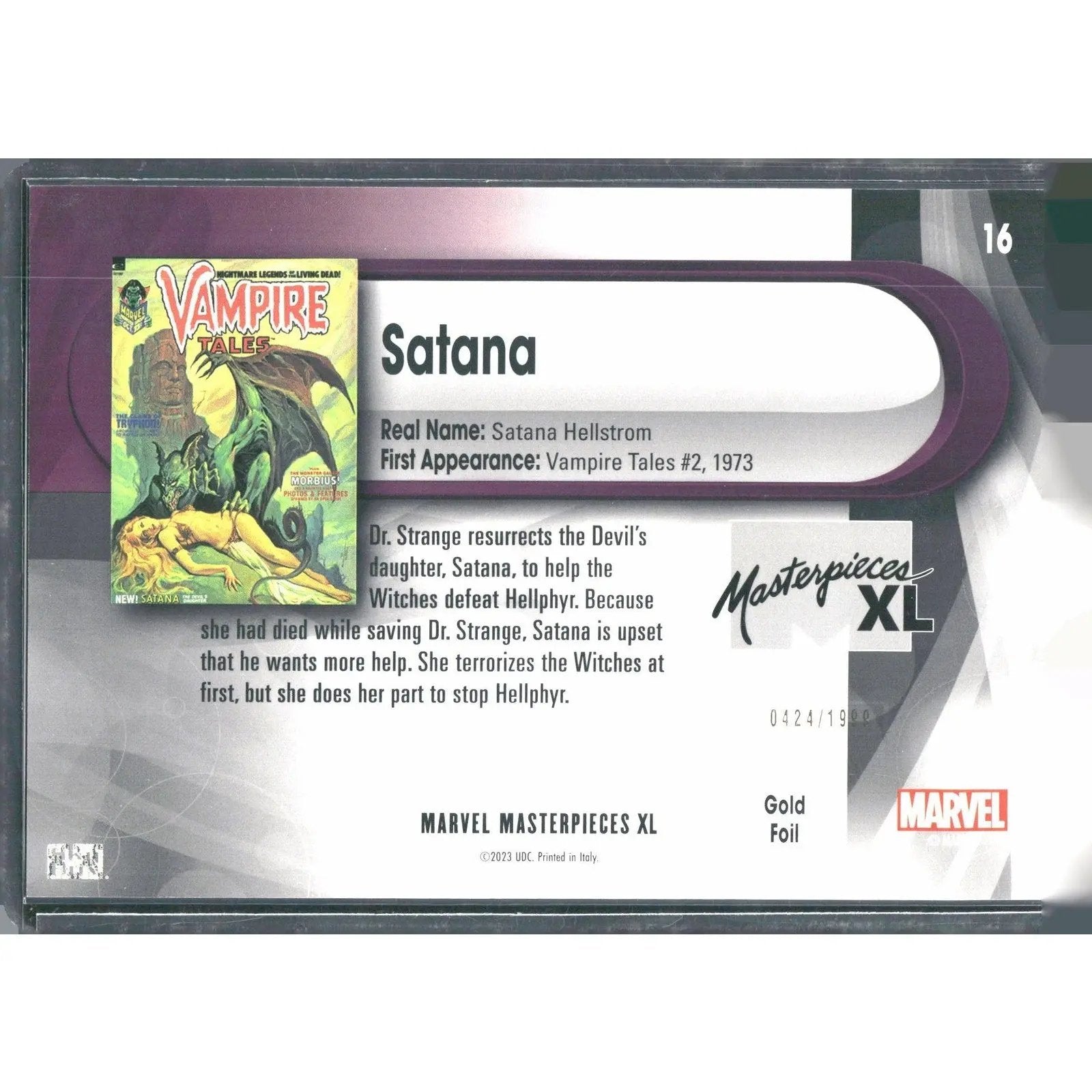 2024 SkyBox Marvel Masterpieces XL #16 Satana /1999 - MOD Shop LLC