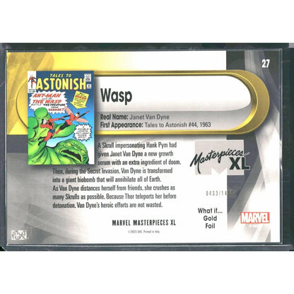 2024 SkyBox Marvel Masterpieces XL #27 Wasp Lvl 2 WI Gold /1499 - MOD Shop LLC