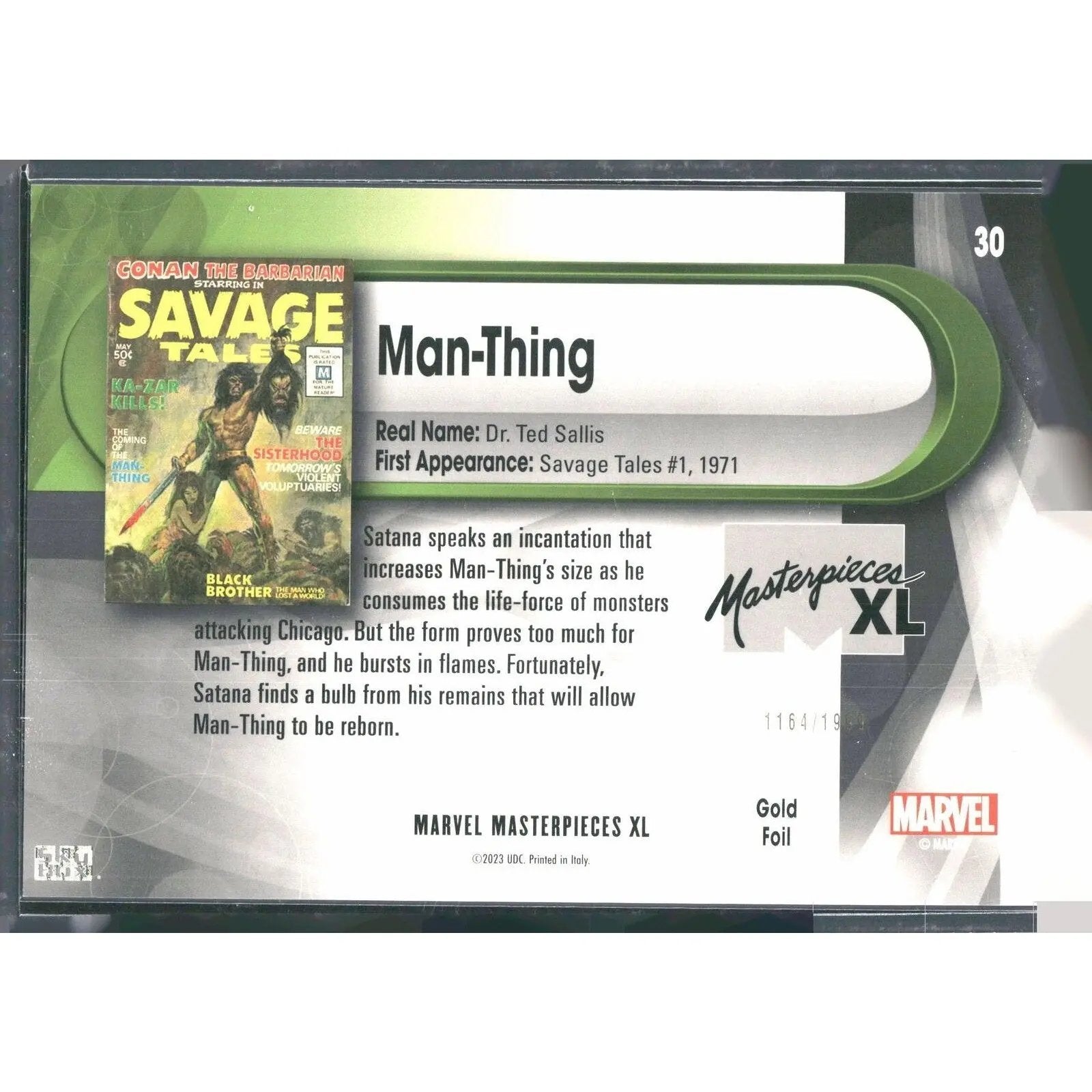 2024 SkyBox Marvel Masterpieces XL #30 Man - Thing /1999 - MOD Shop LLC