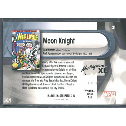 2024 SkyBox Marvel Masterpieces XL #31 Moon Knight Lvl 2 WI Gold /1499 - MOD Shop LLC