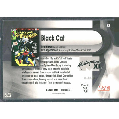 2024 SkyBox Marvel Masterpieces XL #33 Black Cat What If Gold /1499 - MOD Shop LLC