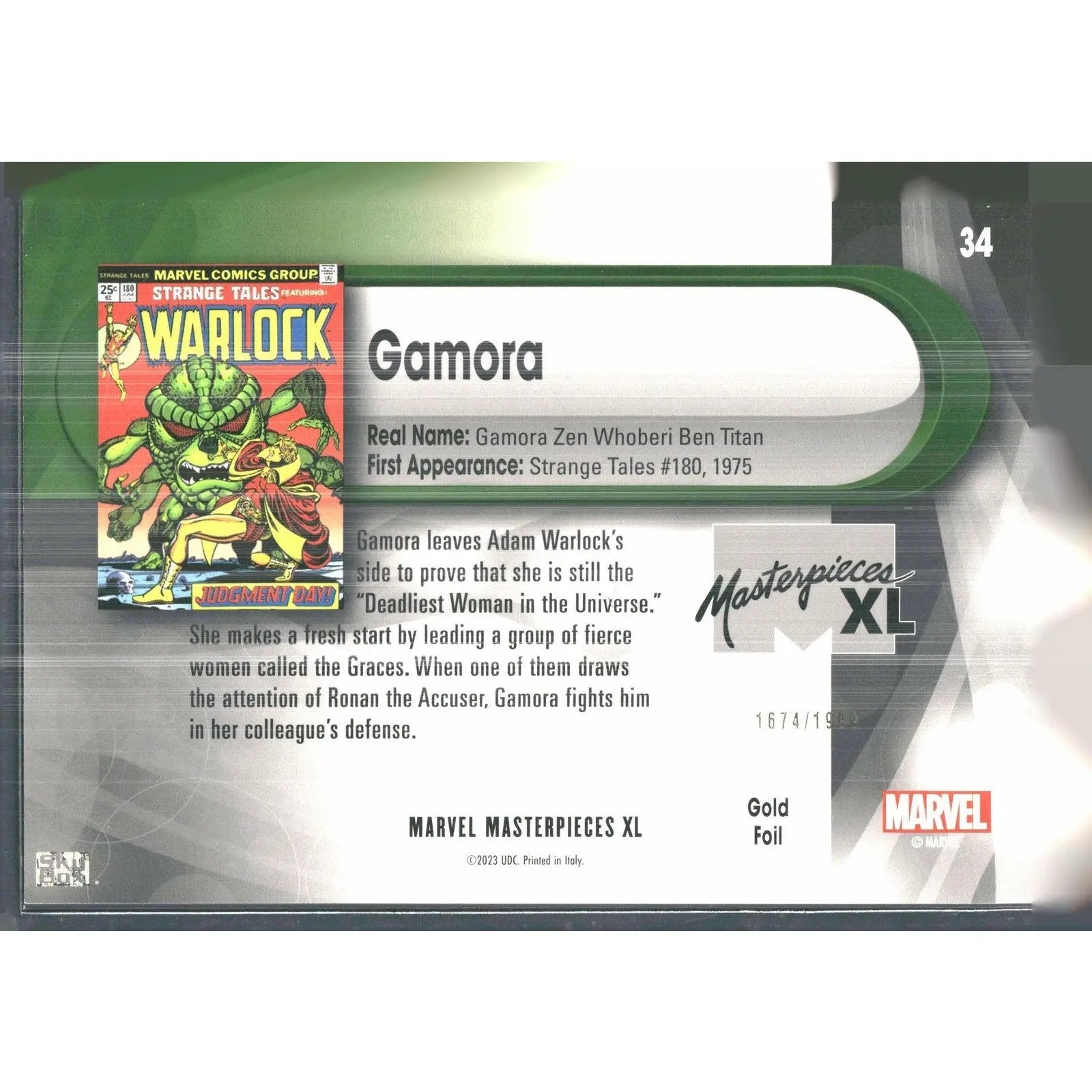 2024 SkyBox Marvel Masterpieces XL #34 Gamora /1999 - MOD Shop LLC
