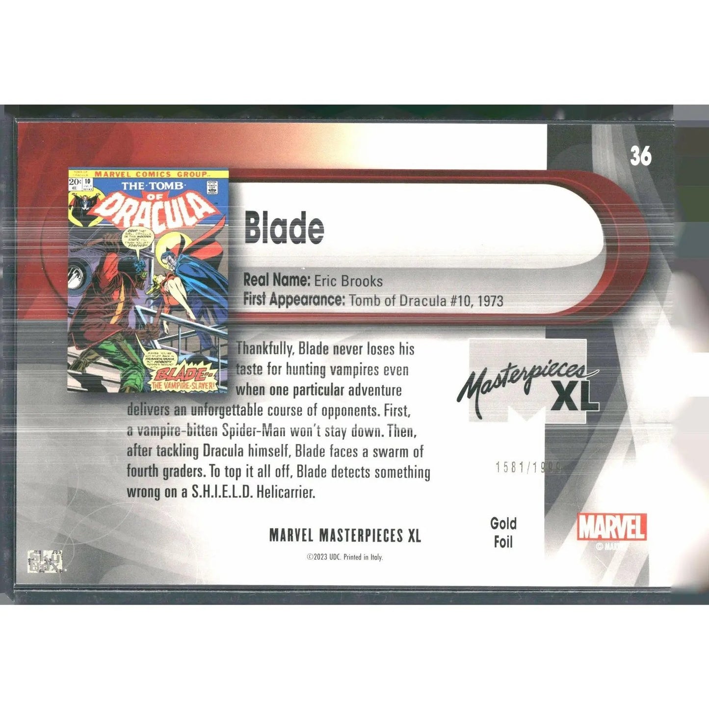 2024 SkyBox Marvel Masterpieces XL #36 Blade /1999 - MOD Shop LLC