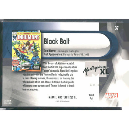 2024 SkyBox Marvel Masterpieces XL #37 Black Bolt Lvl 2 Gold Foil /1999 - MOD Shop LLC