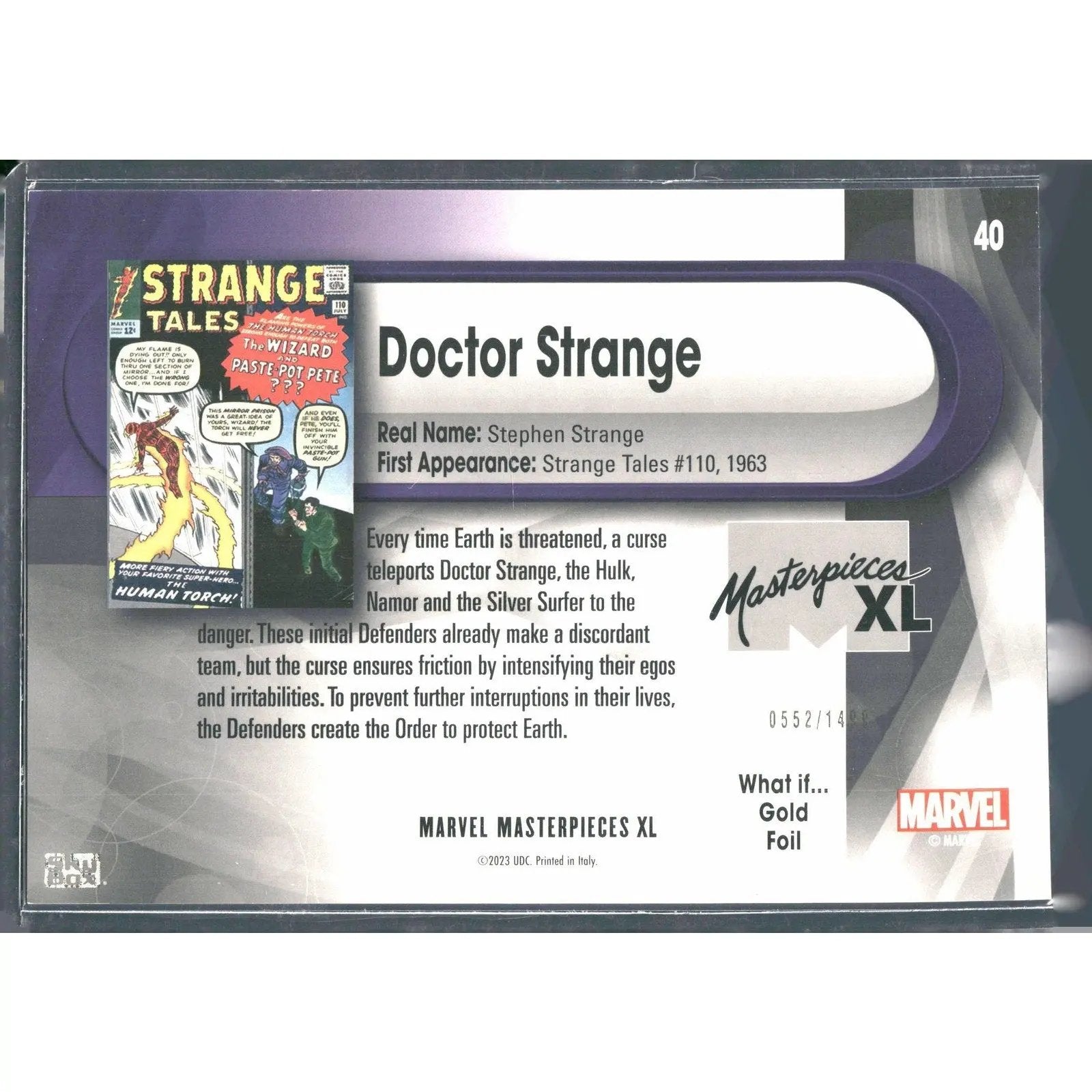 2024 SkyBox Marvel Masterpieces XL #40 Doctor Strange Lvl 2 WI Gold /1499 - MOD Shop LLC