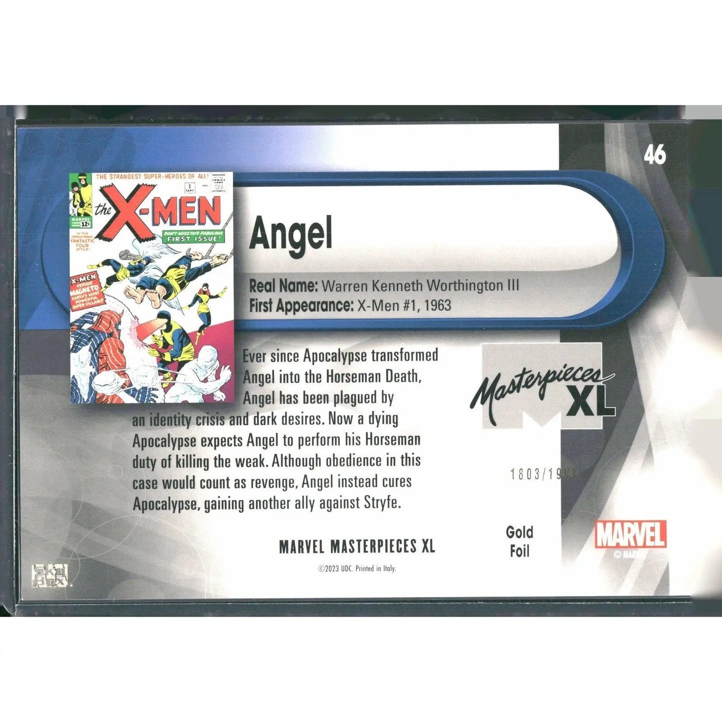 2024 SkyBox Marvel Masterpieces XL #46 Angel Lvl 2 /1499 - MOD Shop LLC
