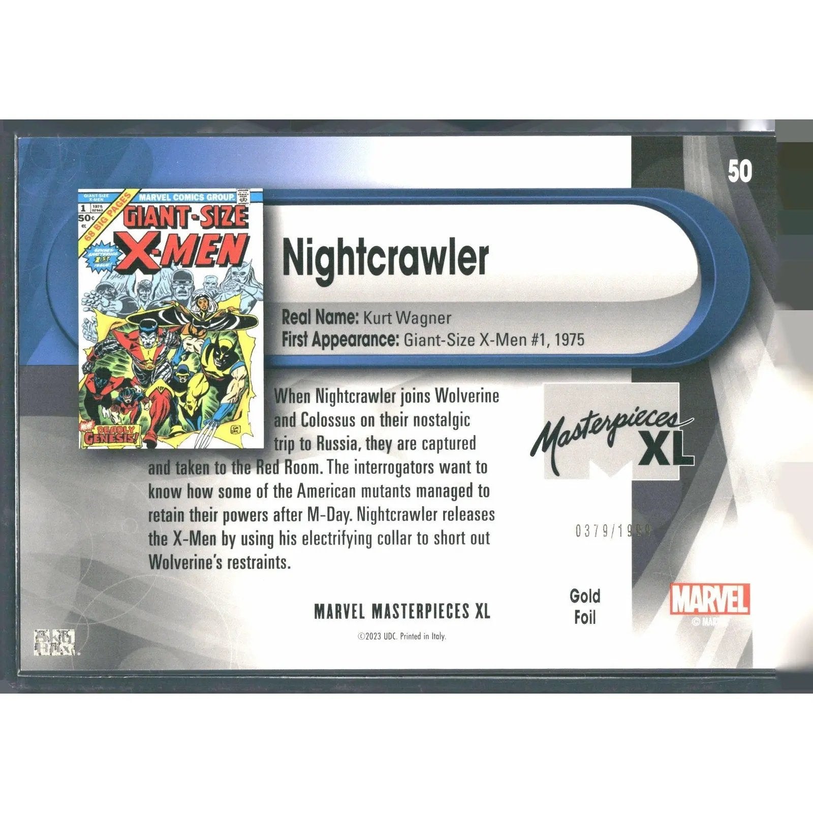 2024 SkyBox Marvel Masterpieces XL #50 Nightcrawler Lvl 2 /1999 - MOD Shop LLC