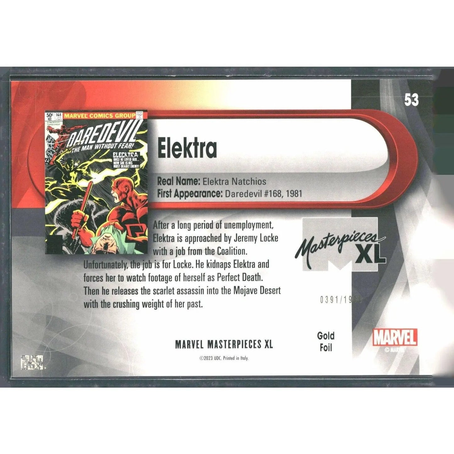2024 SkyBox Marvel Masterpieces XL #53 Elektra Lvl 3 /1999 - MOD Shop LLC
