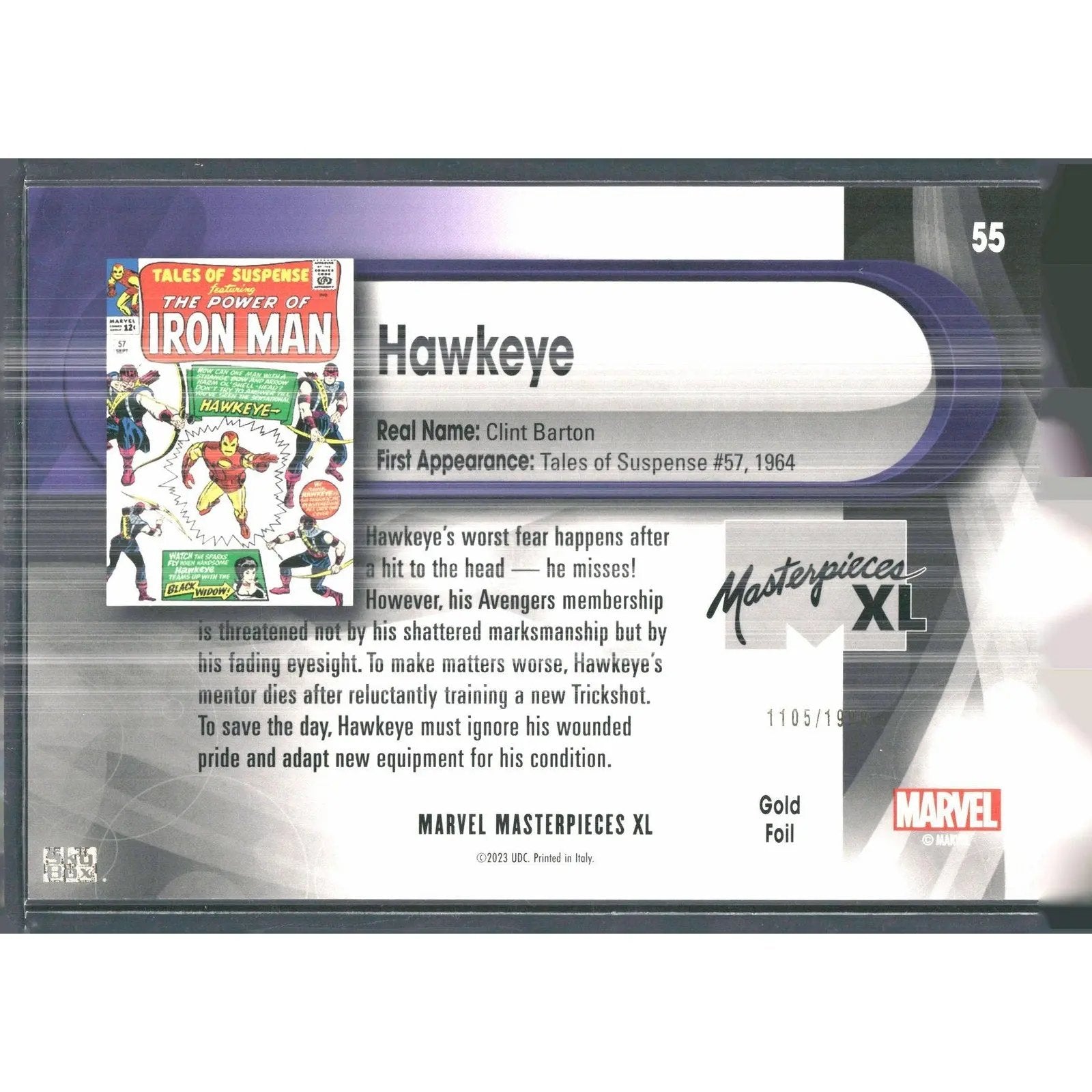 2024 SkyBox Marvel Masterpieces XL #55 Hawkeye /1999 - MOD Shop LLC
