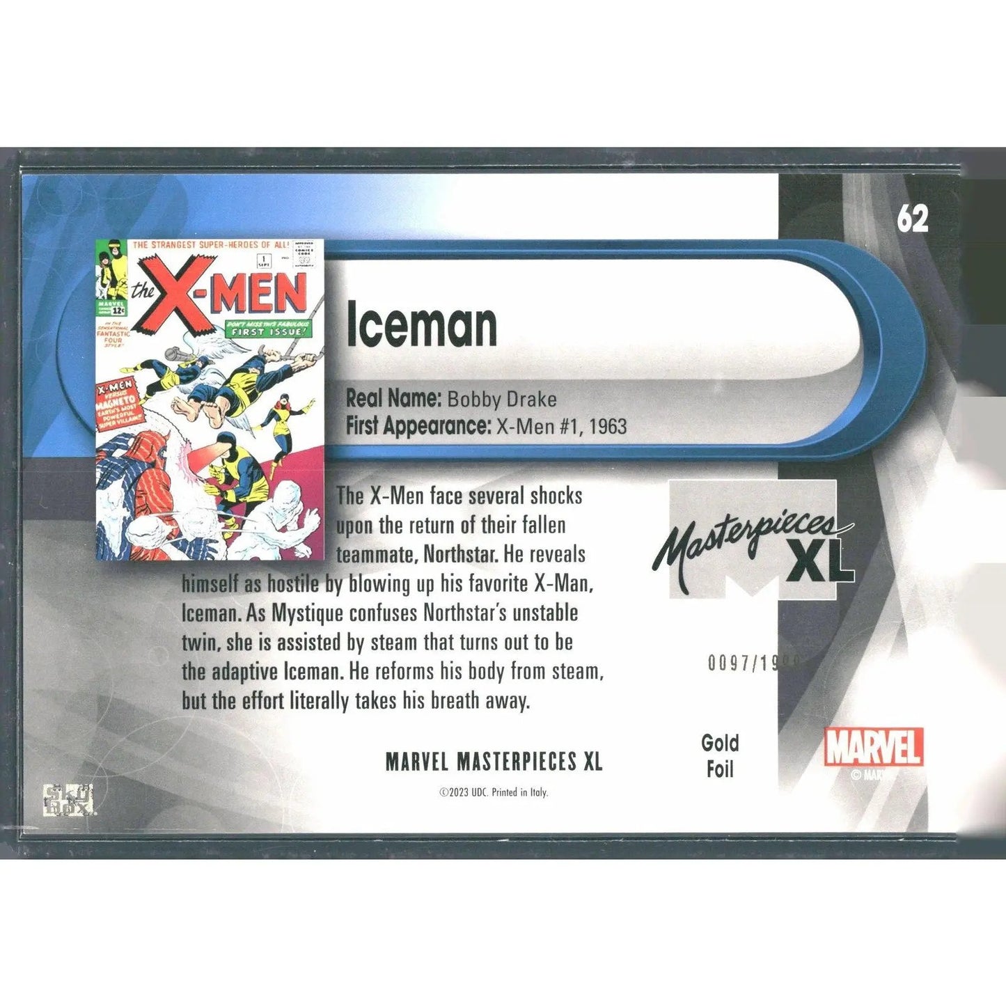 2024 SkyBox Marvel Masterpieces XL #62 Iceman Lvl 3 /1999 - MOD Shop LLC