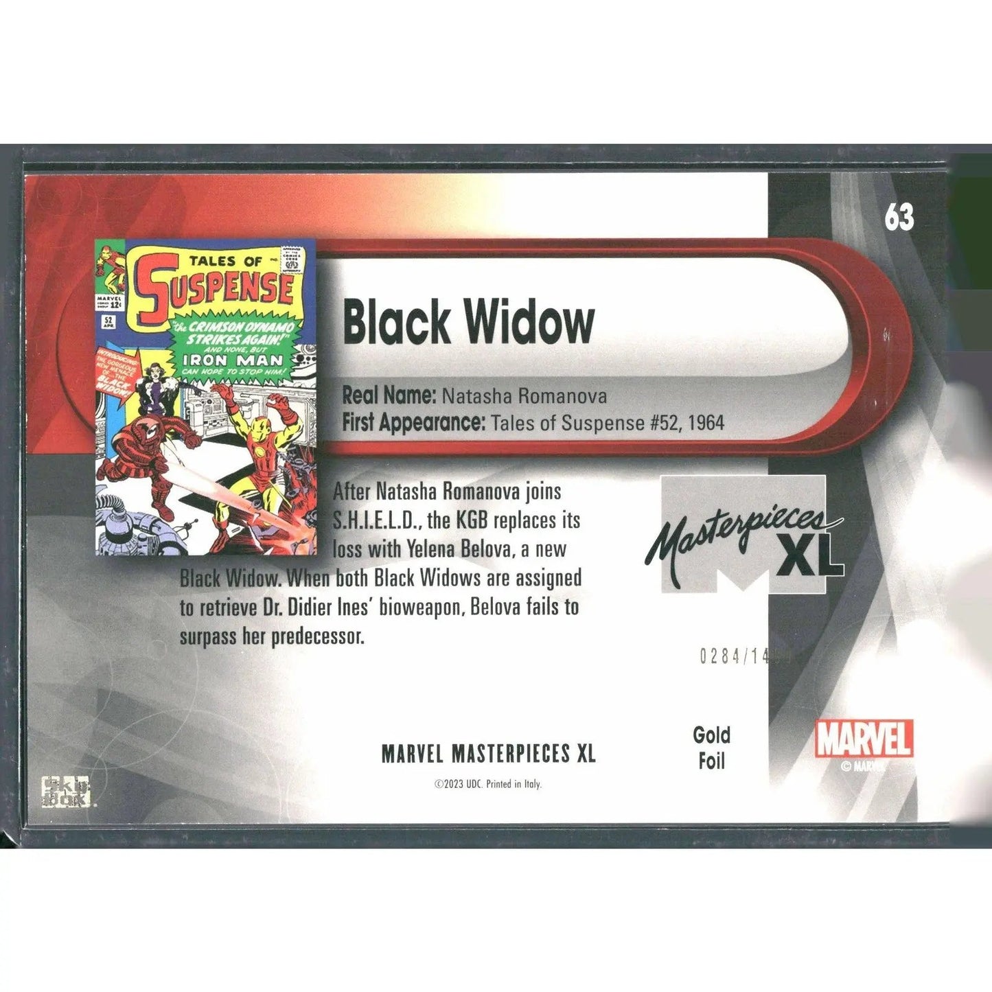 2024 SkyBox Marvel Masterpieces XL #63 Black Widow Lvl 3 /1499 - MOD Shop LLC