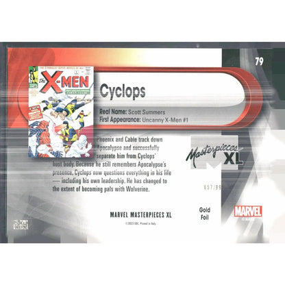 2024 SkyBox Marvel Masterpieces XL #79 Cyclops Lvl 4#/999 - MOD Shop LLC