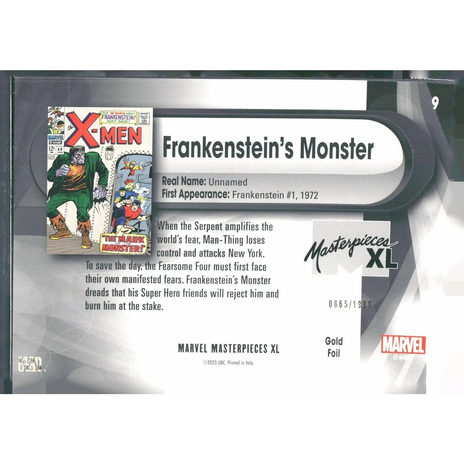 2024 SkyBox Marvel Masterpieces XL #9 Frankenstein’s Monster Lvl 1 /1999 - MOD Shop LLC