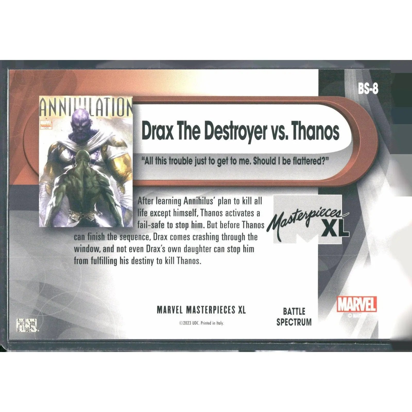 2024 SkyBox Marvel Masterpieces XL #BS - 8 Drax The Destroyer / Thanos - MOD Shop LLC