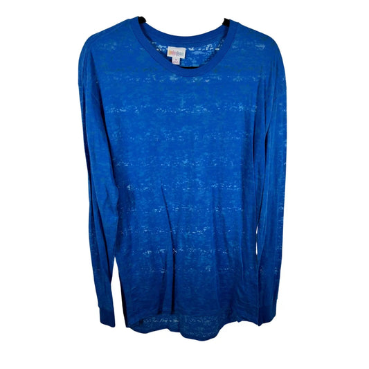 LulaRoe - Hudson - M - EUC - Unisex Long Sleeve Shirt - Blue