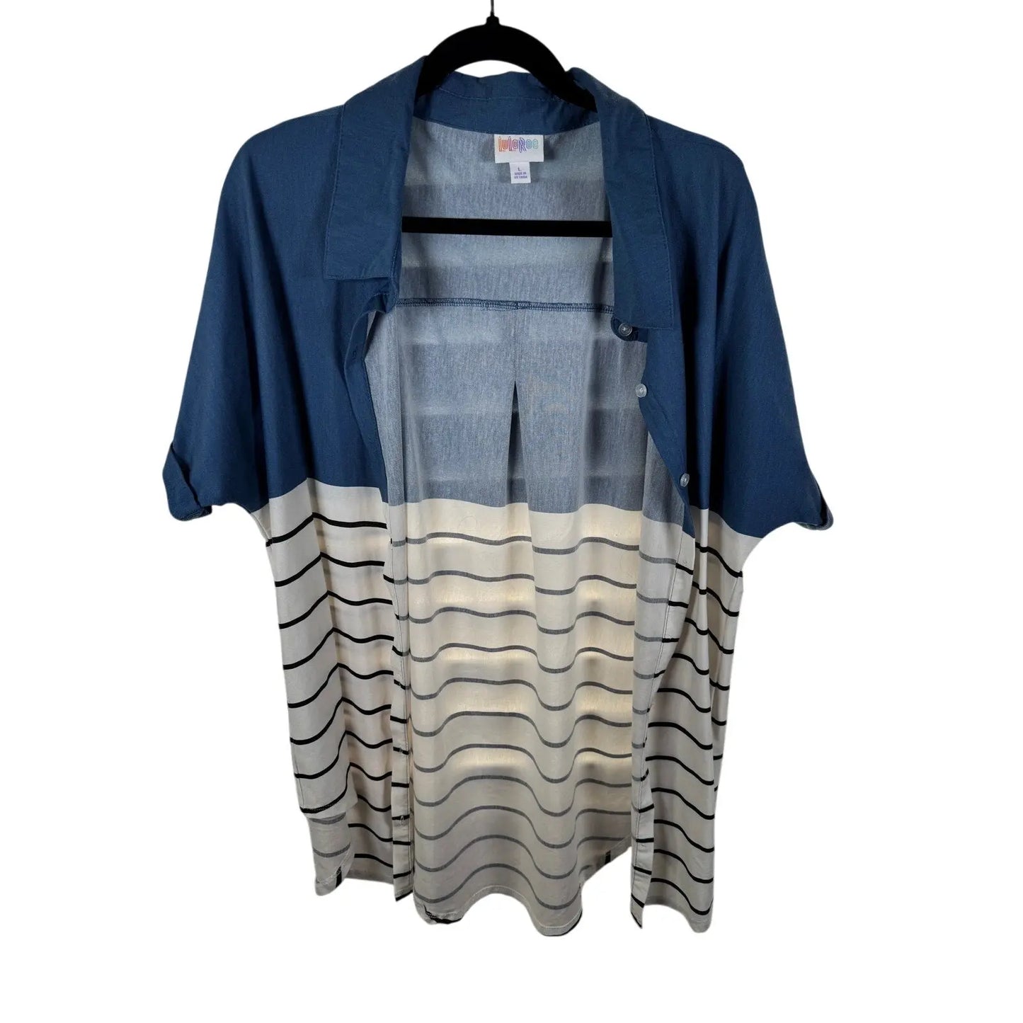 Lularoe - Michael - L - EUC - Women's Collared Button Down Shirt