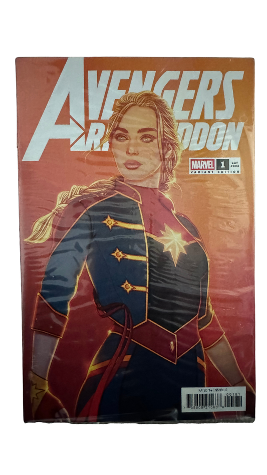 Avengers Armageddon #1 Captain Marvel Variant | Sealed Polybag w/ MTG Promo (LGY #803)