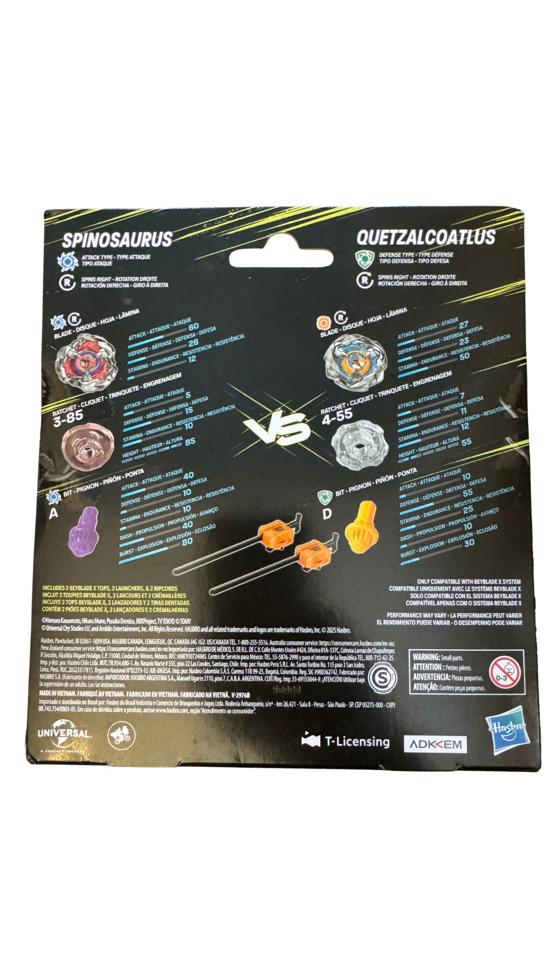 Beyblade X Jurassic World Spinosaurus vs. Quetzalcoatlus Dual Pack — 3-85A & 4-55D Battling Tops | MOD Shop