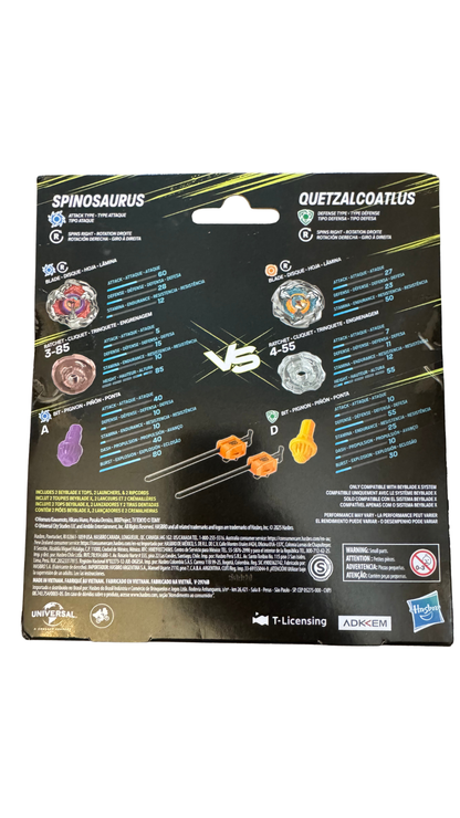 Beyblade X Jurassic World Spinosaurus vs. Quetzalcoatlus Dual Pack — 3-85A & 4-55D Battling Tops | MOD Shop