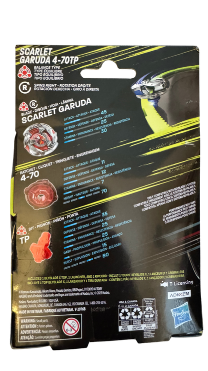 Beyblade X Scarlet Garuda 4-70TP BX Starter Pack — Balance Type Top & Launcher | MOD Shop