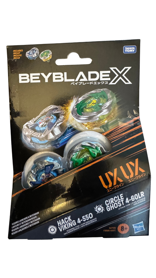 Beyblade X Hack Viking 4-55O & Circle Ghost 4-60LR UX Dual Pack — 2 Tops | MOD Shop