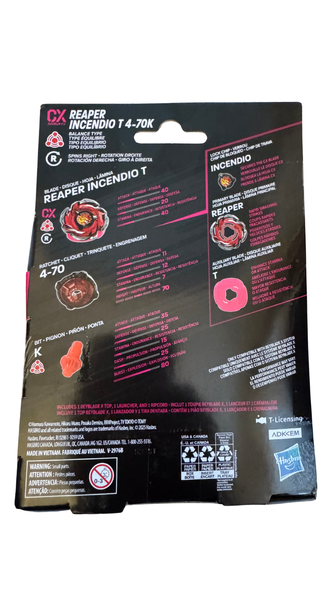 Beyblade X Reaper Incendio T 4-70K CX Starter Pack — Balance Type Top & Launcher | MOD Shop