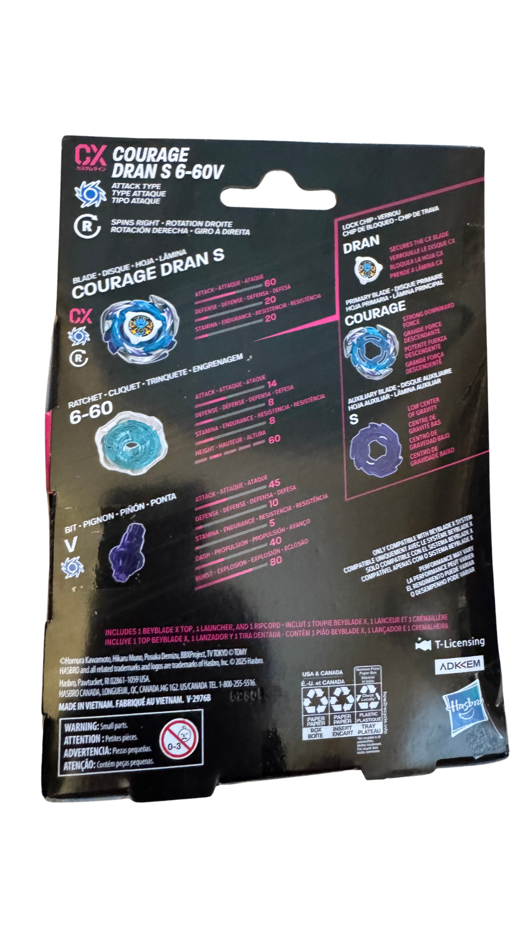 Beyblade X Courage Dran S 6-60V CX Starter Pack — Attack Type Top & Launcher | MOD Shop