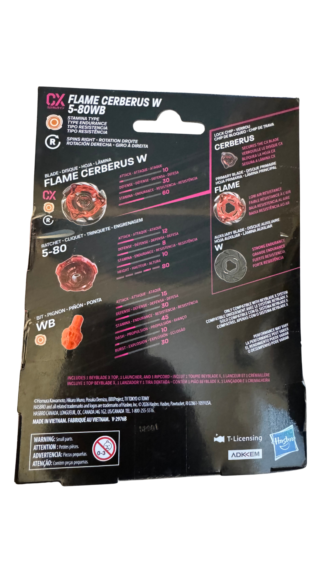 Beyblade X Flame Cerberus W 5-80WB CX Starter Pack — Stamina Type Top & Launcher | MOD Shop