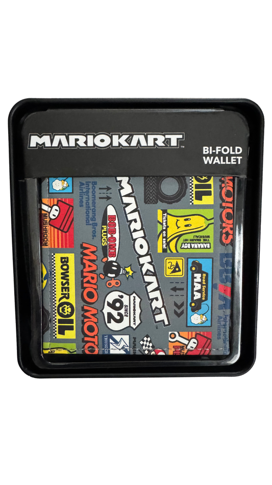 Buckle-Down Mario Kart Sponsor Logos Bi-Fold Wallet in Collector Tin | MOD Shop