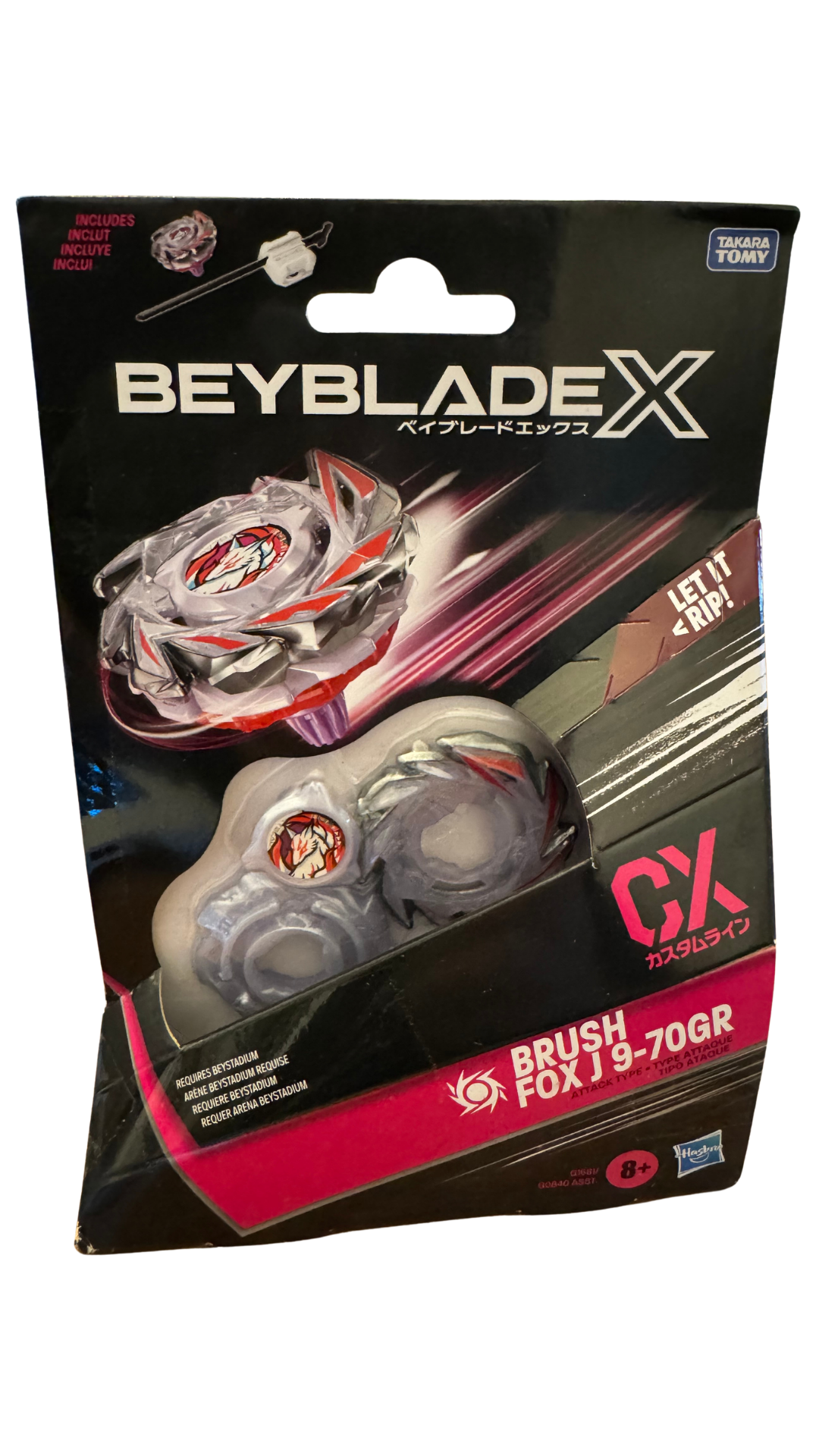 Beyblade X Brush Fox J 9-70GR CX Starter Pack — Attack Type Top + Launcher | MOD Shop