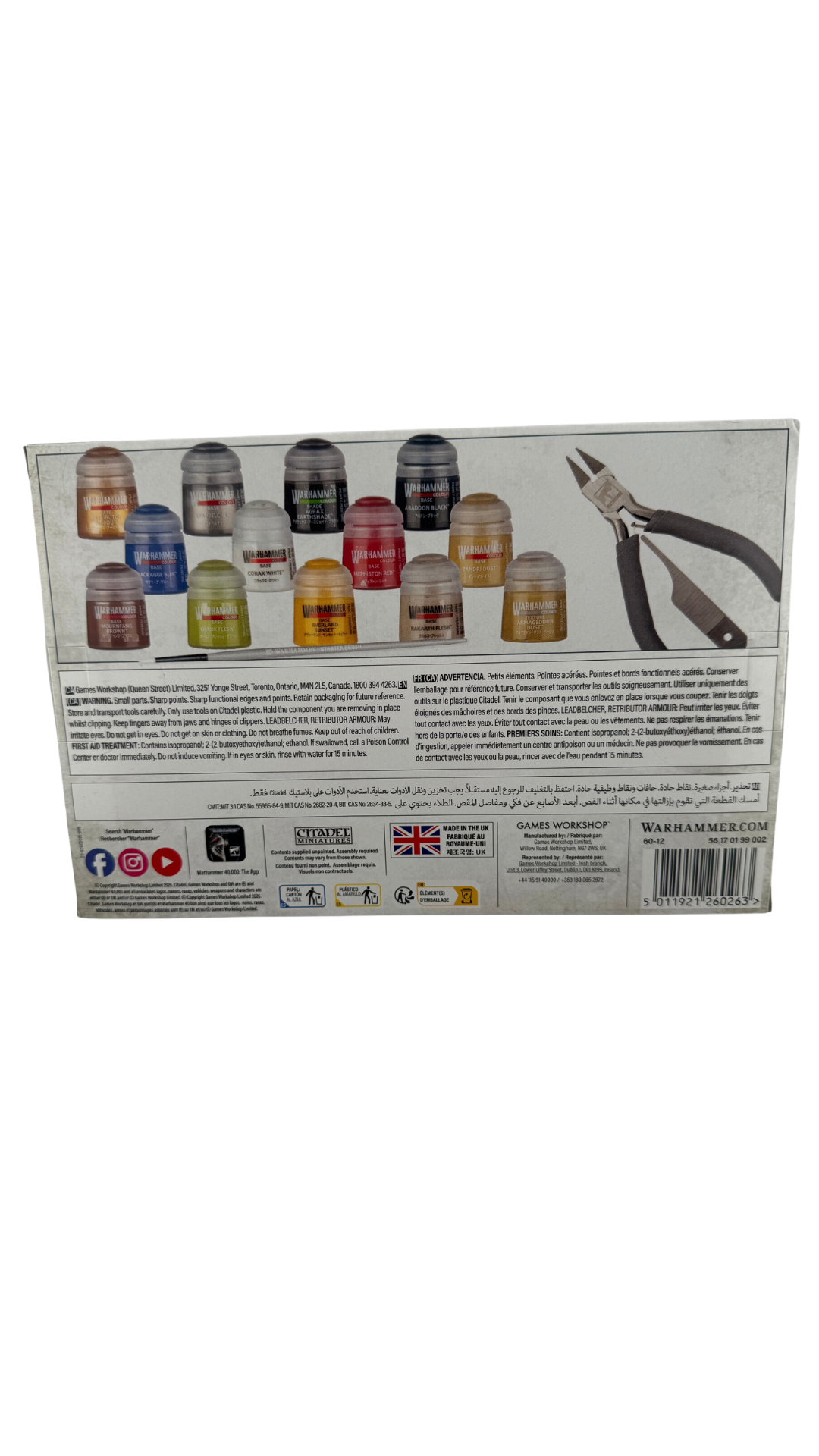 Warhammer 40,000 Paints + Tools Set | 13 Citadel Paints, Clippers, Brush & Mould Line Remover