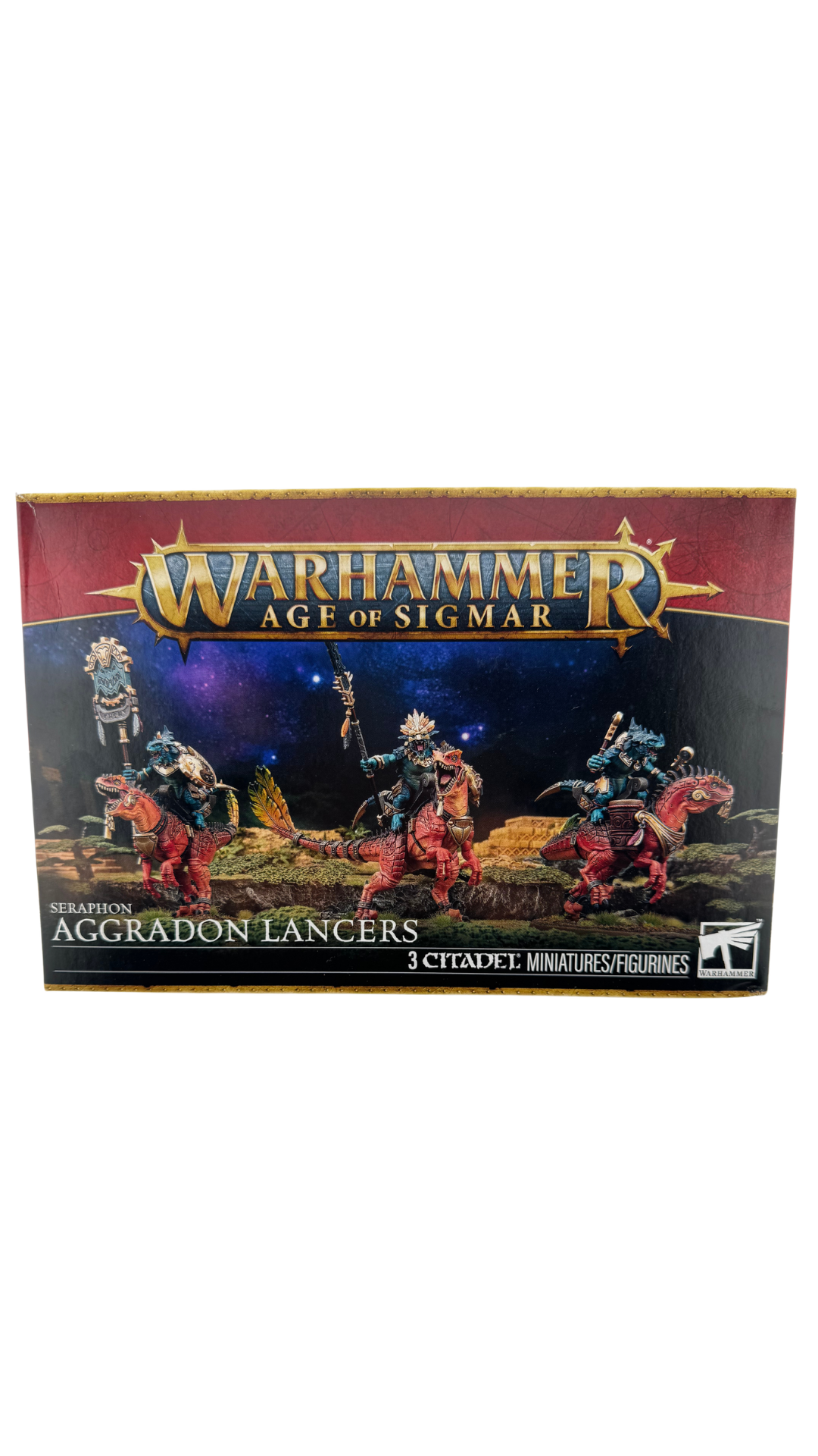 Warhammer Age of Sigmar Seraphon Aggradon Lancers | 3 Saurus Cavalry Miniatures