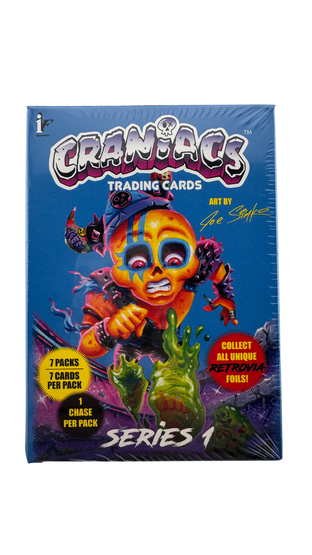 Craniacs Trading Cards Series 1 Box | Art by Joe Simko, 7 Packs with Retrovia Foils