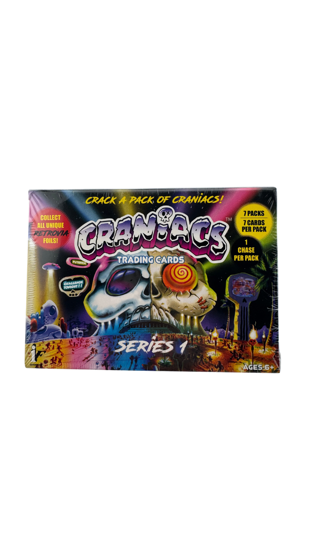 Craniacs Trading Cards Series 1 Box | Art by Joe Simko, 7 Packs with Retrovia Foils