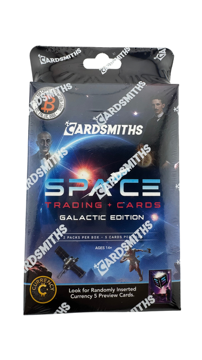 Cardsmiths Space Trading Cards Galactic Edition Hanger Box | 2 Packs, Crypto Redemption Cards