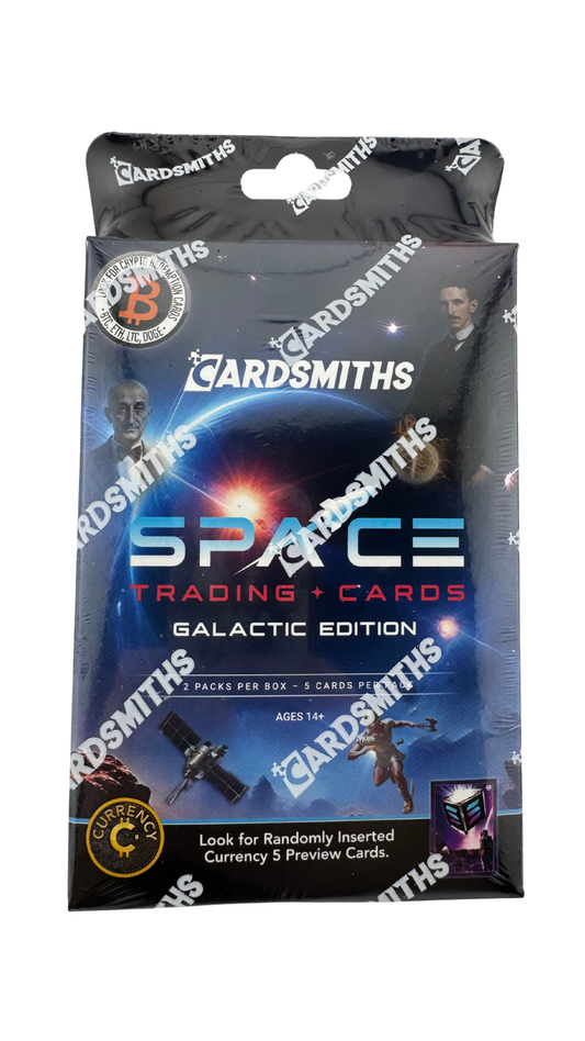 Cardsmiths Space Trading Cards Galactic Edition Hanger Box | 2 Packs, Crypto Redemption Cards