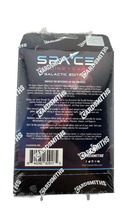 Cardsmiths Space Trading Cards Galactic Edition Hanger Box | 2 Packs, Crypto Redemption Cards