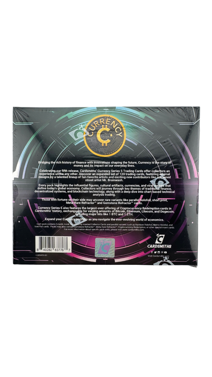 Cardsmiths Currency Series 5 Mega Box | 8 Packs, Crypto Redemption Cards Including 1 BTC Hits