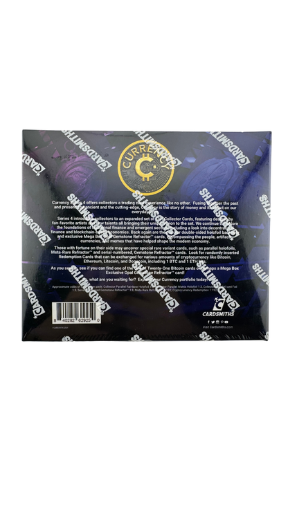 Cardsmiths Currency Series 4 Mega Box | 8 Packs, Exclusive Opal Gemstone Refractors & Crypto Redemption Cards