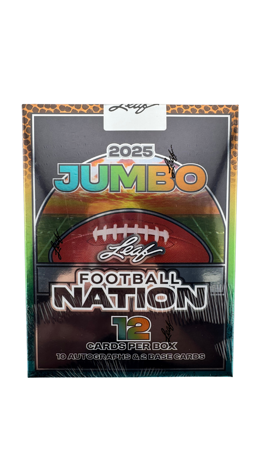 2025 Leaf Football Nation Hobby Jumbo Box (10 Autographs Per Box)