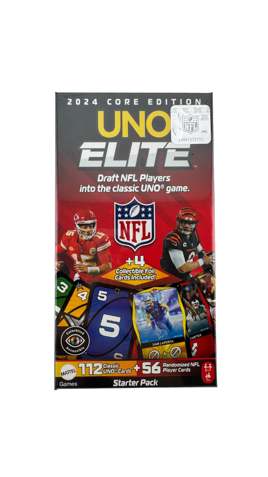 UNO Elite NFL 2024 Core Edition Starter Pack – Card Game with Collectible NFL Player Cards