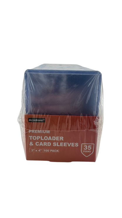 Arjiekwei Premium 3" x 4" Toploaders & Penny Sleeves Combo – 35pt (100 Toploaders + 100 Sleeves)