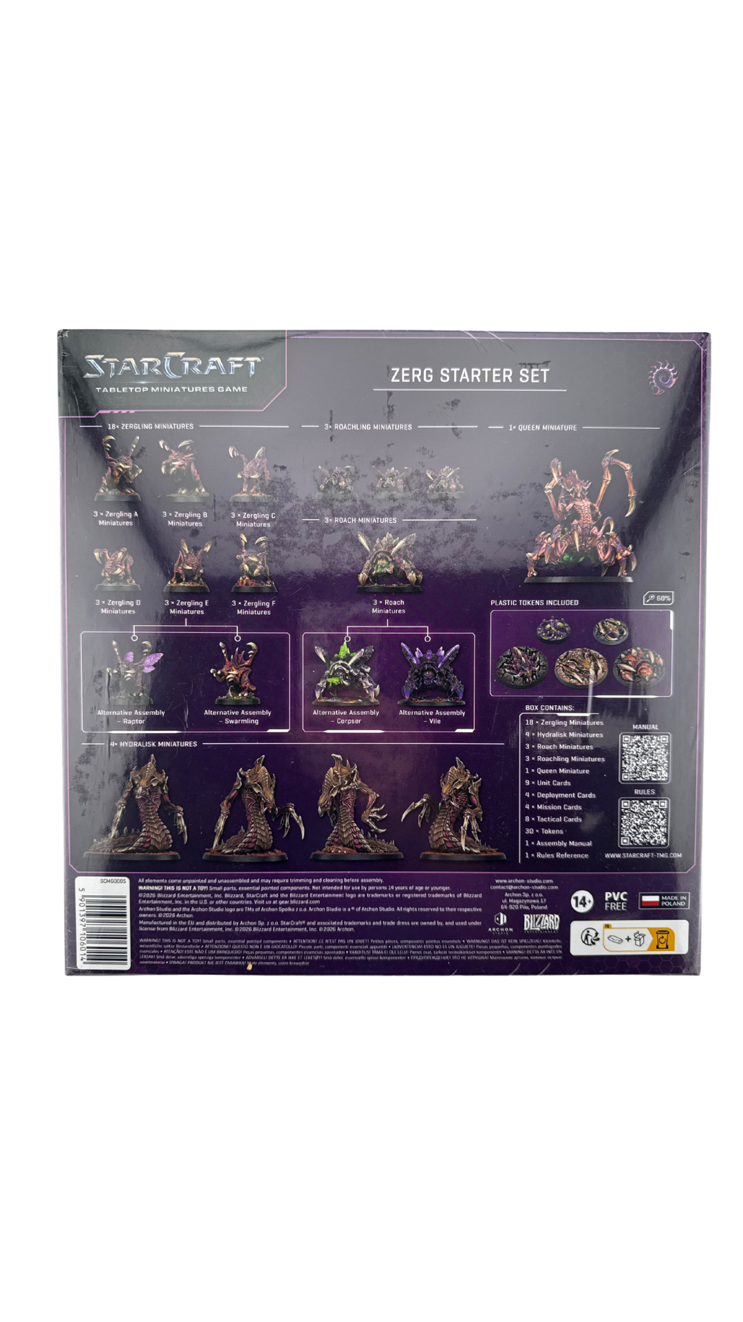 StarCraft Tabletop Miniatures Game: Zerg Starter Set, 29 Miniatures (Archon Studio)