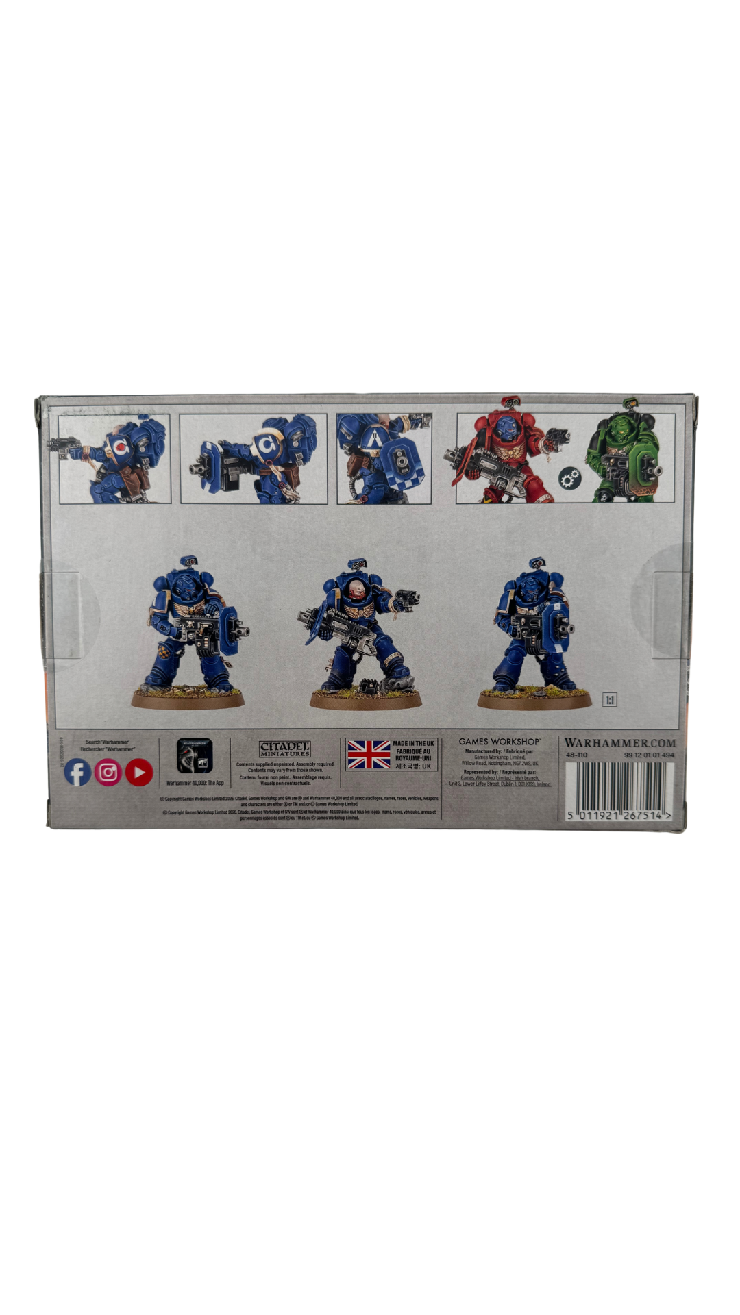Warhammer 40,000 Space Marines: Eradicator Squad with Heavy Bolters, 3 Miniatures (Games Workshop 48-110)