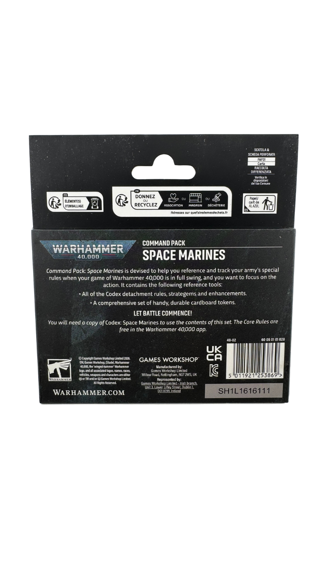 Warhammer 40,000 Command Pack: Space Marines, Cards and Tokens (Games Workshop 48-02)